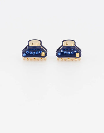 Choupettes Clip Blue-Luxury crystal hair clip-Shiny blue hair clip-Premium French hair accessory -1.8 Cm hair clip-Alexandre de paris hair clip