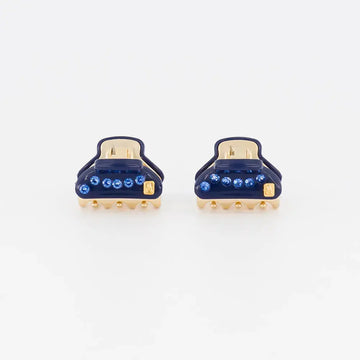 Choupettes Clip Blue-Luxury crystal hair clip-Shiny blue hair clip-Premium French hair accessory -1.8 Cm hair clip-Alexandre de paris hair clip
