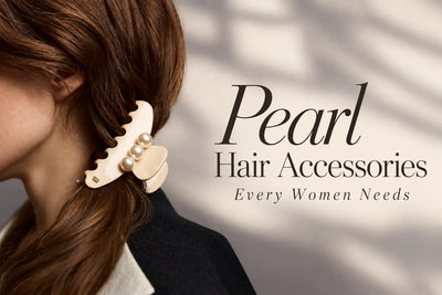 Pearl hair accessories-feminine hair accessories-Pearl claw clips-pearl hair clips for women-Alexandre de paris GCC-French luxury hair accessories
