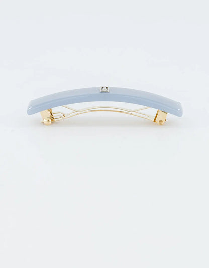Bleu Poudré Barrette-Blue-8 cm-Hair slide-Alexandre de paris GCC-Luxury hair accessory-Summer collection