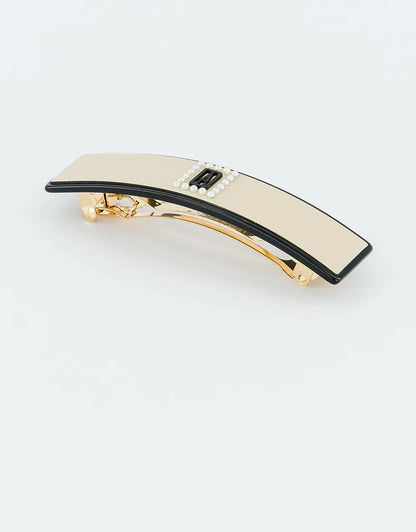 Liserai Charme Barrette-Beige-hair accessory-8cm-Alexandre de paris GCC

