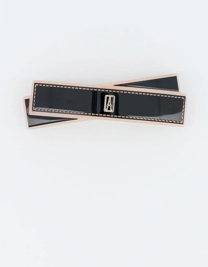 Charme Barrette - Black French Barrette - 8 cm - Minimalist Barrette - Alexandre de paris GCC