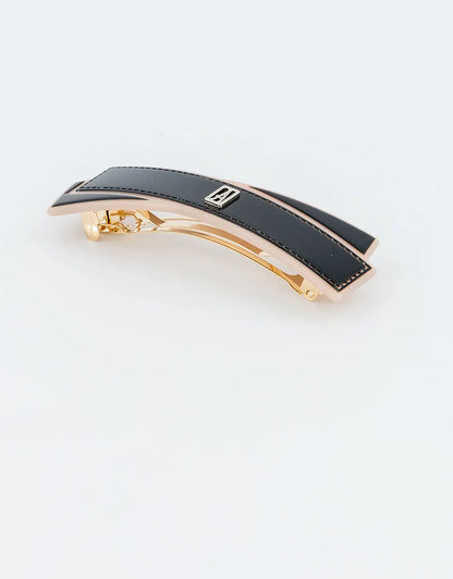 Charme Barrette - Black French Barrette - 8 cm - Minimalist Barrette - Alexandre de paris GCC