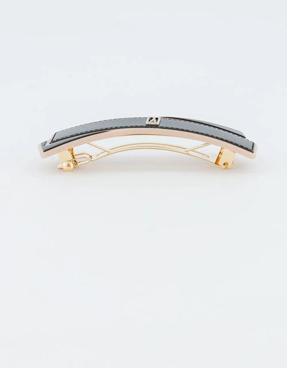 Charme Barrette - Black French Barrette - 8 cm - Minimalist Barrette - Alexandre de paris GCC