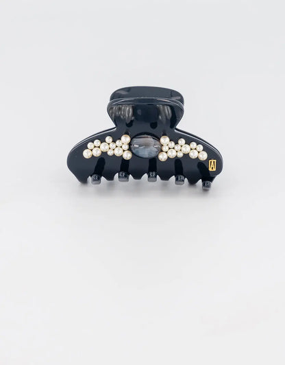 Rêve Perlé Clip-Black-claw dubai-front view-6 cm-alexandre de paris gcc
