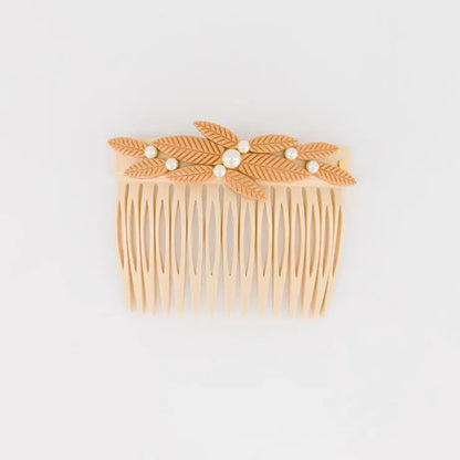 Pearle side barrette-premium fashion-6 cm- beige -alexandre de paris gcc