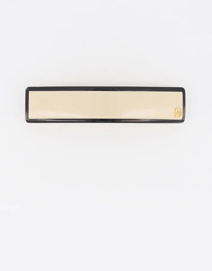 Ecrue barrette-Beige barrette-8.5cm-minimal hair accessory-detail view-Alexandre de Paris GCC