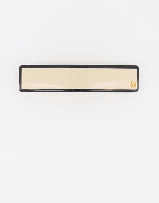 Ecrue barrette-Beige barrette-8.5cm-minimal hair accessory-detail view-Alexandre de Paris GCC
