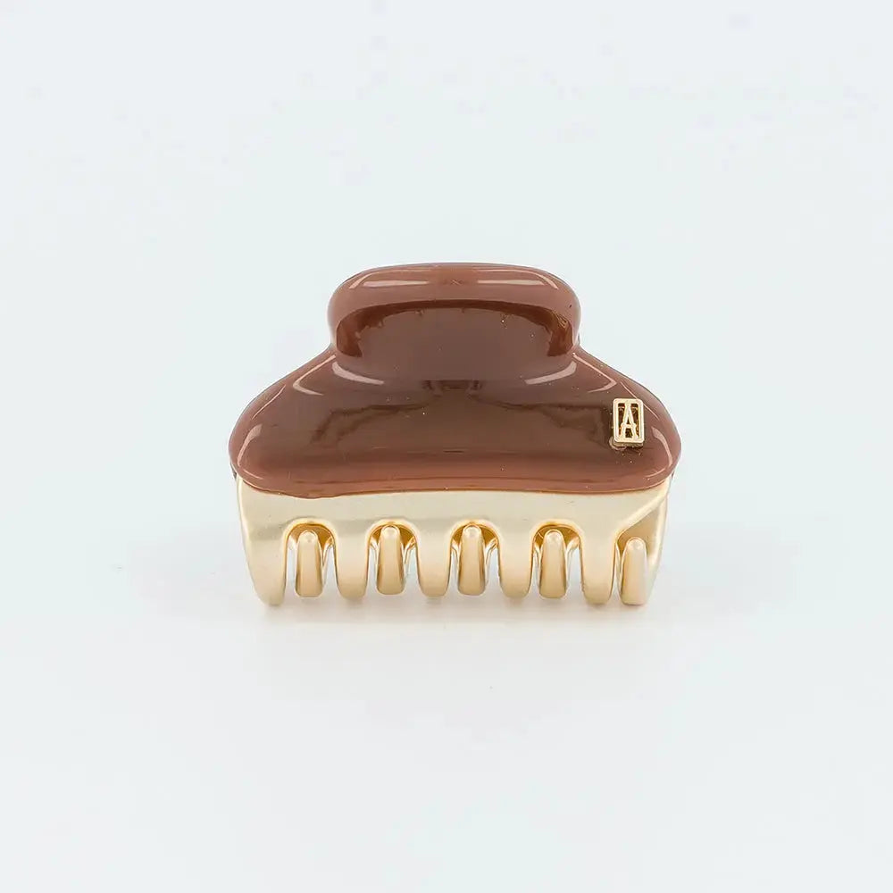 Élégance Écorce Clip - Brown - Luxury hair clip- brown vendome clip-3 cm-alexandre de paris GCC- Summer collection