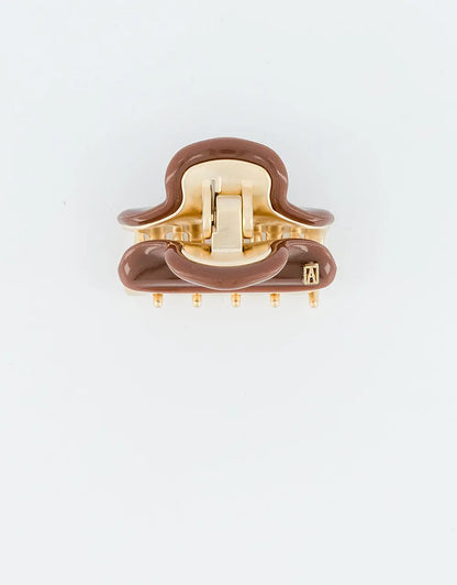 Élégance Écorce Clip - Brown - Luxury hair clip- brown vendome clip-3 cm-alexandre de paris GCC- Summer collection