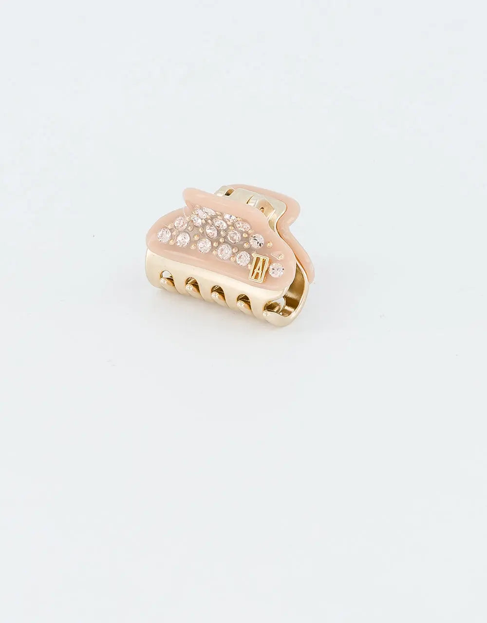 Chic Mini Nuance Brun Clair Clip - Beige - crystal hair clip- vendome clip- 3 cm - summer collection - alexandre de paris gcc