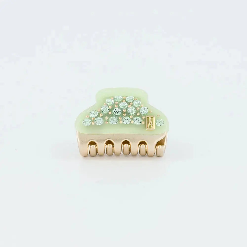 Chic Mini Tilleul Clip - Green - 3 Cm-vendome clip-cyrystal hair clip-alexandre de paris GCC- Summer collection