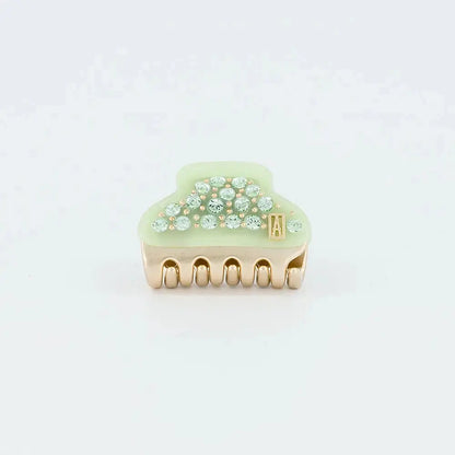 Chic Mini Tilleul Clip - Green - 3 Cm-vendome clip-cyrystal hair clip-alexandre de paris GCC- Summer collection