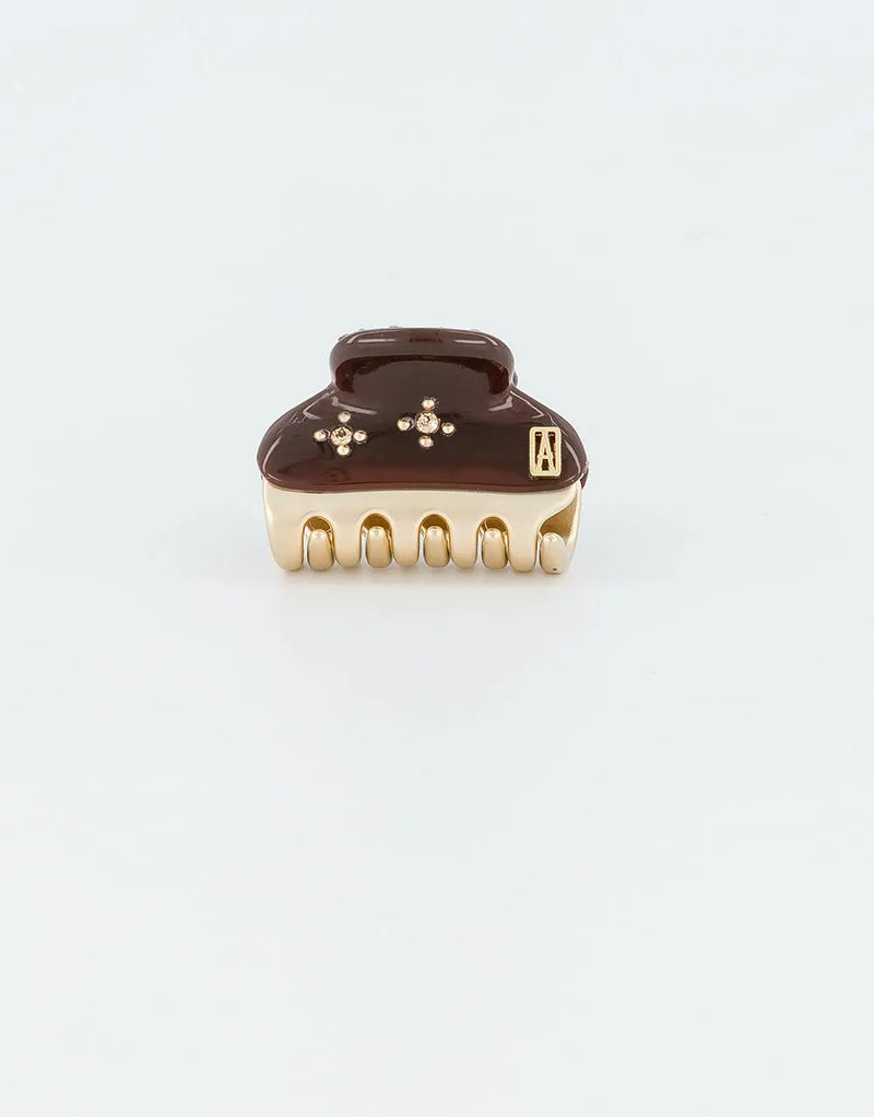Vendome|Clips|3|BROWN|Acelate