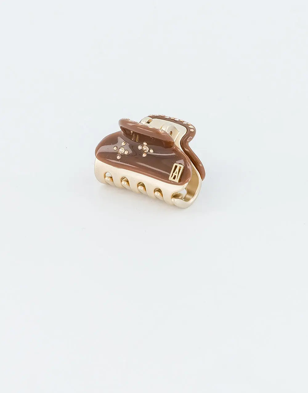 Simple Foncé Clip - Brown-3 CM-designer hair accessory-vendome clip-alkexandre de paris gcc