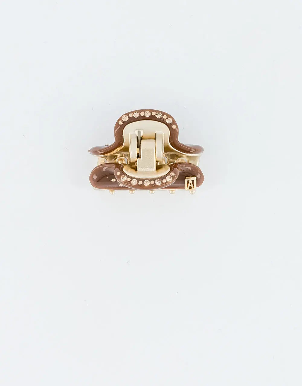 Simple Foncé Clip - Brown-3 CM-designer hair accessory-vendome clip-alkexandre de paris gcc