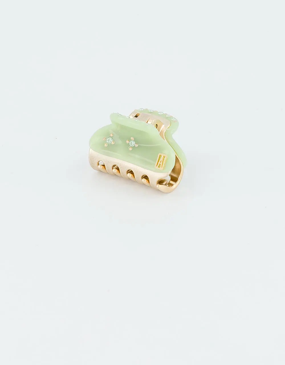 Simple Vert Prairie Clip - Green - designer hair accessory-Jeweled hair clip-3 cm-alexandre de paris GCC