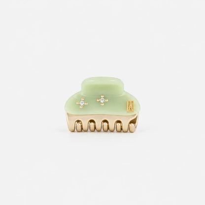 Simple Vert Prairie Clip - Green - designer hair accessory-Jeweled hair clip-3 cm-alexandre de paris GCC