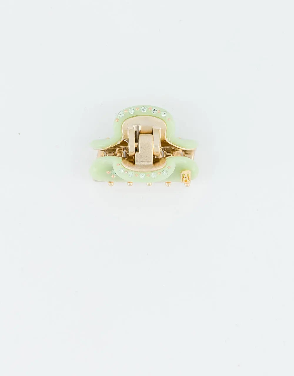 Simple Vert Prairie Clip - Green - designer hair accessory-Jeweled hair clip-3 cm-alexandre de paris GCC