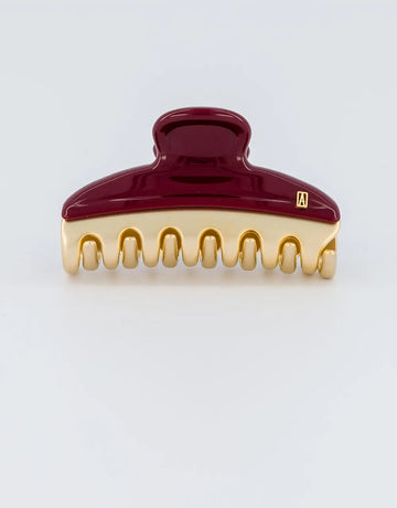 Auburn Clip-Maroon-Luxury Hair Claw-Contrast Design-Premium Acetate Hair Accessory-7.5 cm hair clip-vendome clip
