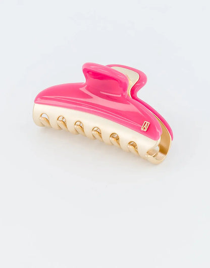 Rose Étoilée Clip Pink - 7.5 cm women's hair clip in bright pink - Classic fashion hair clip with luxury aesthetic - Alexandre de Paris GCC 
