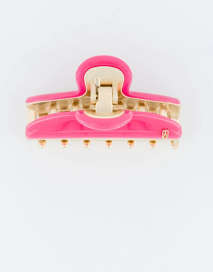 Rose Étoilée Clip Pink - 7.5 cm women's hair clip in bright pink - Classic fashion hair clip with luxury aesthetic - Alexandre de Paris GCC 

