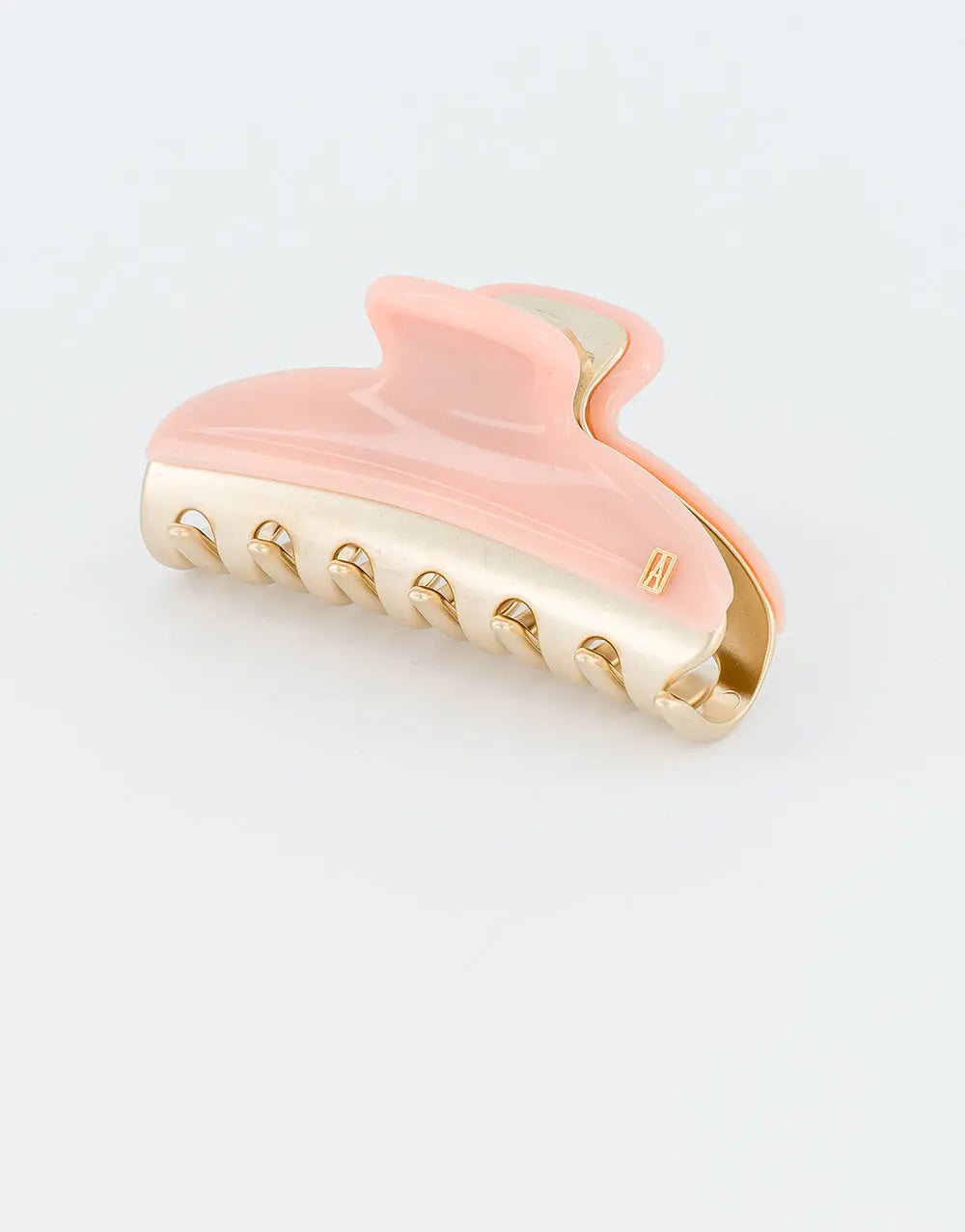 Essentiel Abricot Délicat Clip-Orange-Classic claw clip-Luxury French hair accessory-Claw clip for long hair-Medium hair-7.5 cm size-Alexandre de paris GCC 
