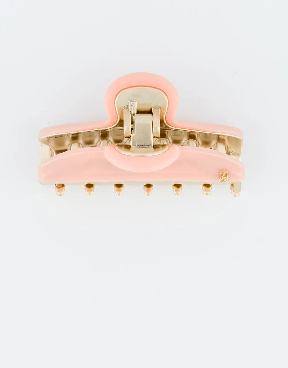 Essentiel Abricot Délicat Clip-Orange-Classic claw clip-Luxury French hair accessory-Claw clip for long hair-Medium hair-7.5 cm size-Alexandre de paris GCC 