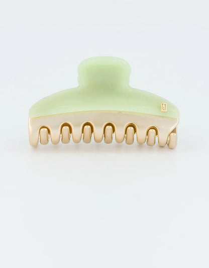 Essentiel Sauge Chic Clip-Pastel Green Claw clip-French hair claw-7.5 cm clip for medium length hair-Alexandre de Paris GCC 