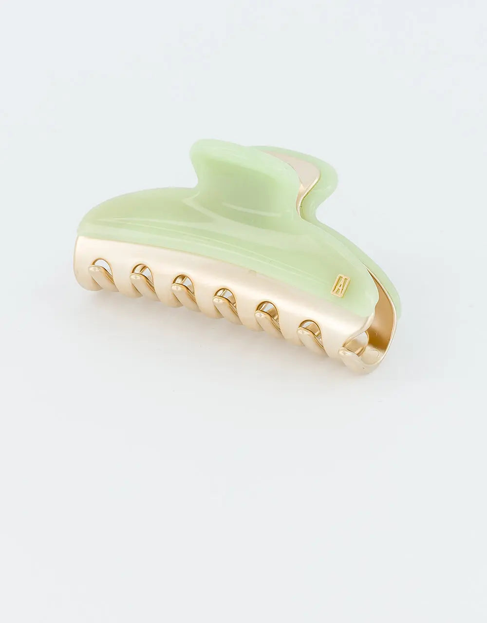 Essentiel Sauge Chic Clip-Pastel Green Claw clip-French hair claw-7.5 cm clip for medium length hair-Alexandre de Paris GCC 