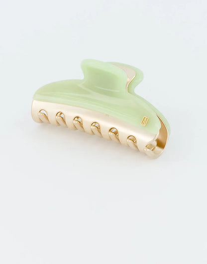 Essentiel Sauge Chic Clip-Pastel Green Claw clip-French hair claw-7.5 cm clip for medium length hair-Alexandre de Paris GCC 