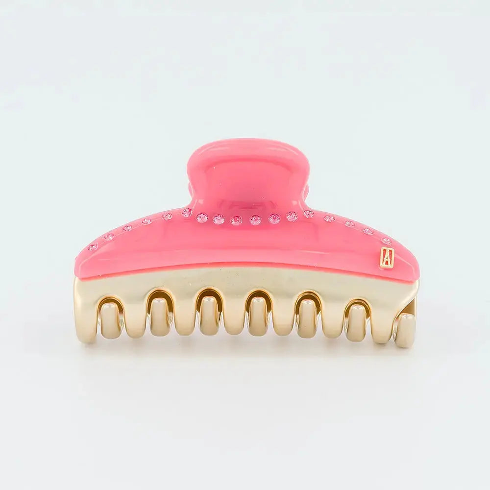 Rose Quartz Clip - Pink-women's hair clip-7.5 cm-vendome clip-Alexandre de paris gcc-designer hair clip