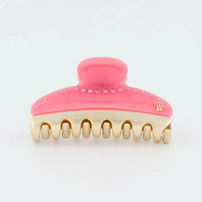 Rose Quartz Clip - Pink-women's hair clip-7.5 cm-vendome clip-Alexandre de paris gcc-designer hair clip