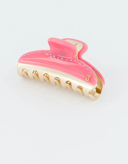 Rose Quartz Clip - Pink-women's hair clip-7.5 cm-vendome clip-Alexandre de paris gcc-designer hair clip