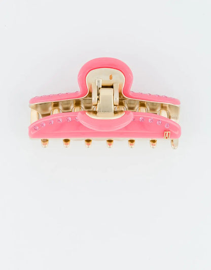 Rose Quartz Clip - Pink-women's hair clip-7.5 cm-vendome clip-Alexandre de paris gcc-designer hair clip