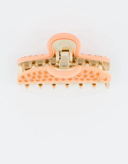 Orange Brûlée Clip-Orange-Hair clip for women-Vibrant orange designer hair claw clip-Crystal hair accessory-Fancy claw clip-Sparkling embellished hair clip-Alexandre de Paris GCC  
