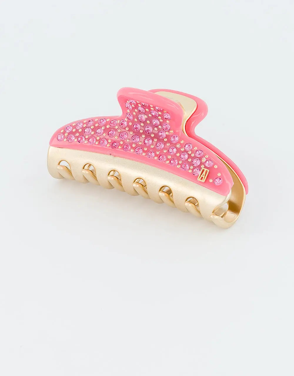 Voile Rosé Clip-7.5 CM-Pink-hair clip for women- side view-Alexandre de paris GCC- Fancy claw clip