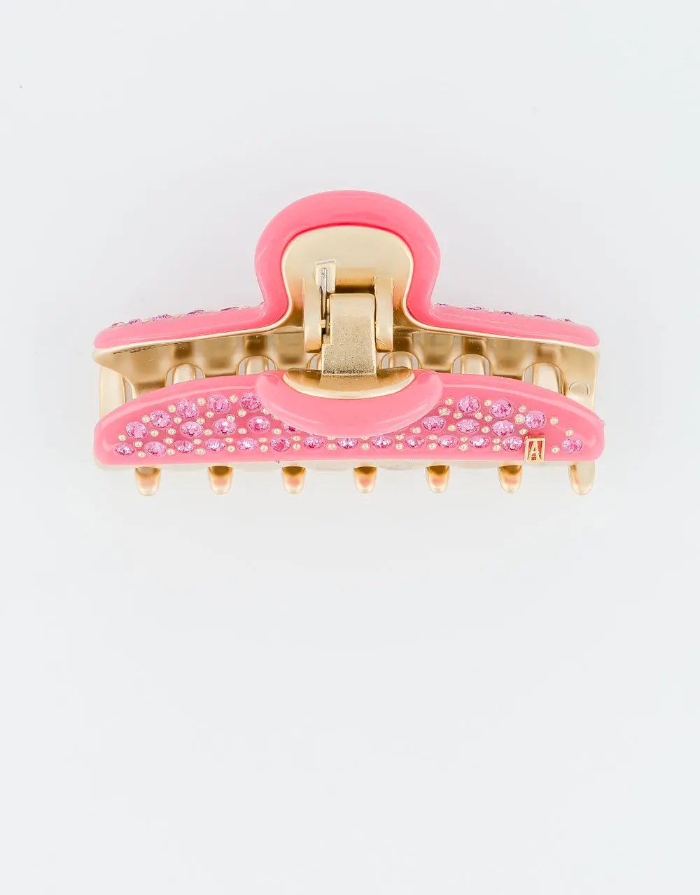 Voile Rosé Clip-7.5 CM-Pink-hair clip for women- top view-Alexandre de paris GCC- Fancy claw clip