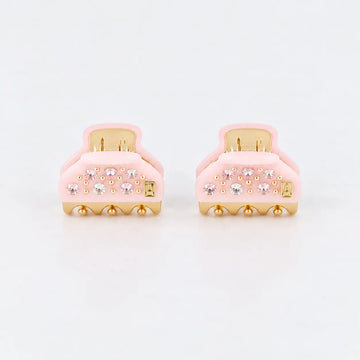 Brillants Minis Clip-Baby Pink-Mini claw clip-Swarovski crystal mini hair clip-Luxury mini hair claw-Elegant hair claw-Alexandre de Paris GCC - 1.8 cm hair clip