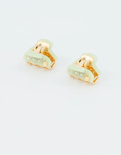 Vert Brume Clip - Green - Summer Collection - Mini claw clip- 1.8 cm - Alexandre de paris GCC