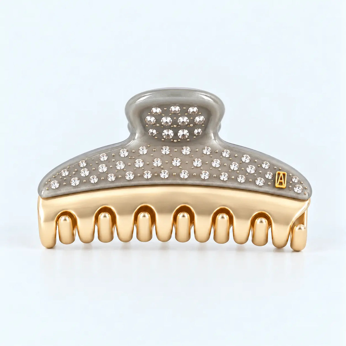 Cassandra Clip-silver hair clip-French claw hair clip-crystal design-festive looks-Alexandre de Paris GCC-7.5 cm 