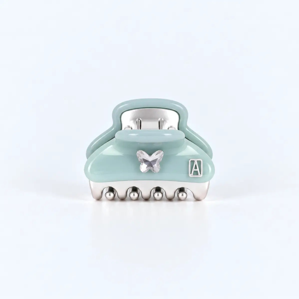 Brillance Argent Clip Green-3 cm glossy green hair clip-Butterfly crystal hair clip for women -Alexandre de Paris GCC 
