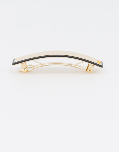 Ecrue barrette-Beige barrette-8.5cm-minimal hair accessory-detail view-Alexandre de Paris GCC