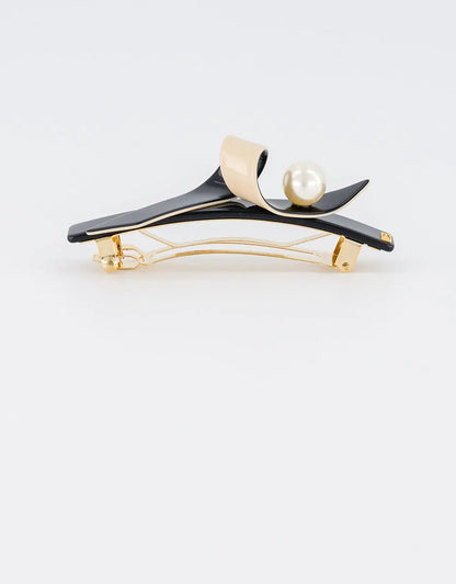 Noirisse Barrette - Black -8.5 Cm-artistic clip-Alexandre de paris GCC