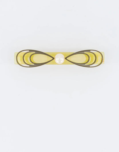 Hair accessory for women-Ruban Sauge Barrette - Green-8 cm-best barrette-Alexandre de paris GCC

