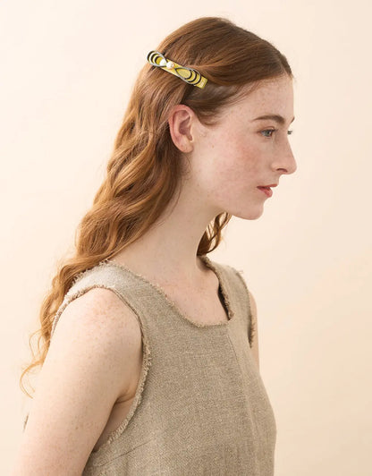 Hair accessory for women-Ruban Sauge Barrette - Green-8 cm-best barrette-Alexandre de paris GCC