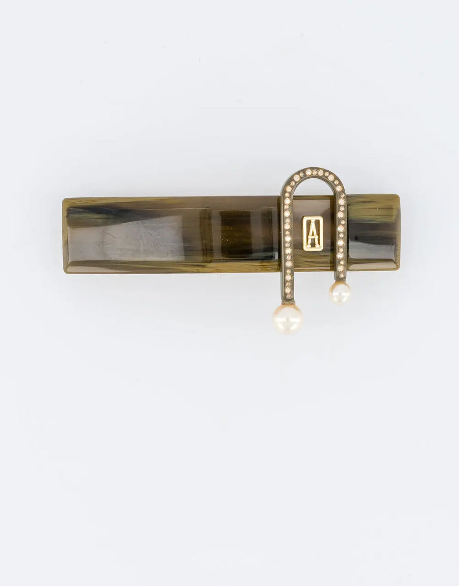 Feuille Douce Barrette - Green