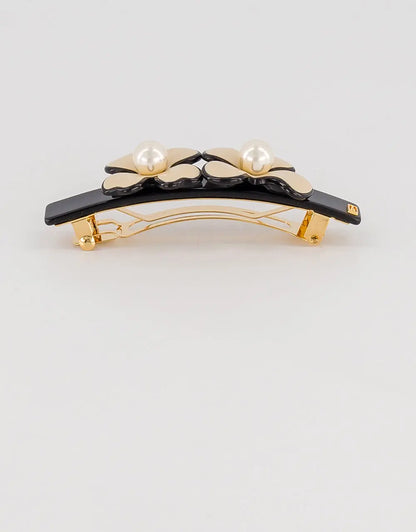 Douce Fleur Barrette - Beige - 8 cm- Pearl flower-Alexandre de paris GCC
