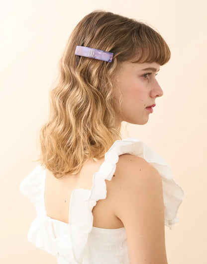 Trocadéro Barrette-Purple-Rhinestone hair barrette-Jewel barrette-Hair slide barrette-Alexandre de Paris GCC-8 cm 