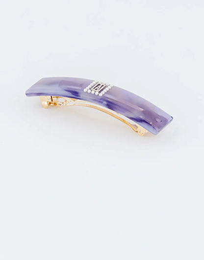 Trocadéro Barrette-Purple-Rhinestone hair barrette-Jewel barrette-Hair slide barrette-Alexandre de Paris GCC-8 cm 